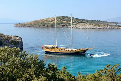 burcu zafer yacht anchored in bay