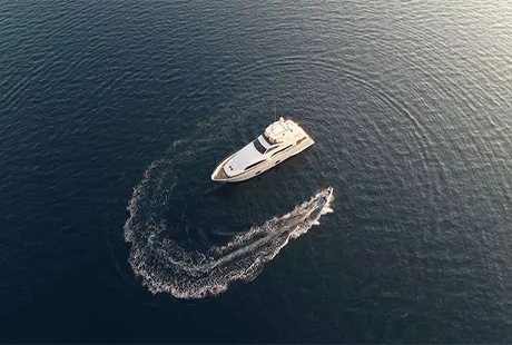 funda d motor yacht exterior overview with dinghy 