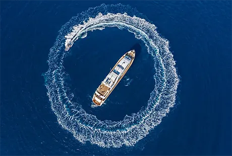 motor yacht sanref falcon 115 drone view 