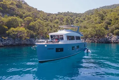 trawler yacht compass exterior view