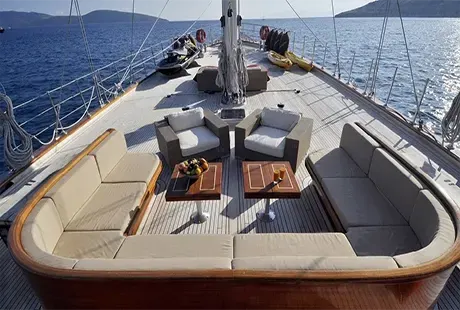 5 cabin gulet yacht casa dell arte 2 front deck sitting are