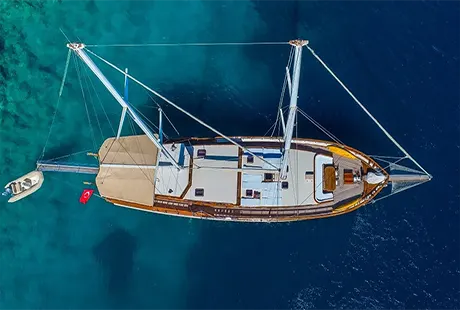 drone view gulet yacht burcu zafer