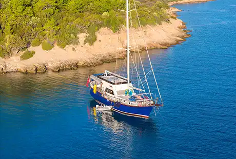 giulia gulet yacht docked in bay