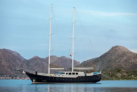 motor sailer gulet yacht nevra queen port side view