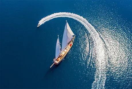 motor sailer yacht grande mare with zodiac