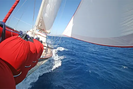 serenity 86 blue cruise during sailing 