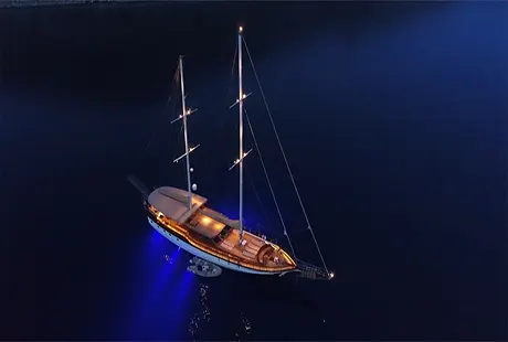 4 cabin arabella gulet yacht evening view