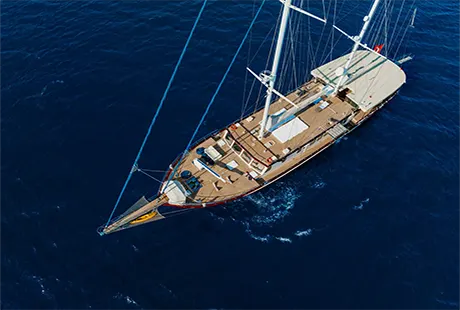 deluxe yacht sea dream drone view
