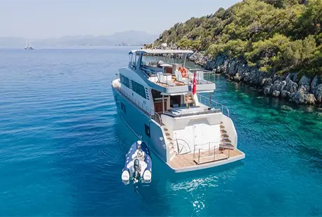 exterior back side compass trawler yacht 