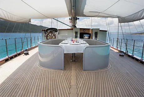 luxury gulet le pietre aft deck view