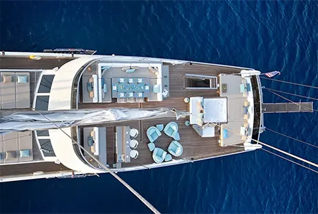 mermaid delux boat exterior sundeck closeup view