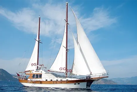 motor sailer gulet yacht serenity 70 exterior full sail