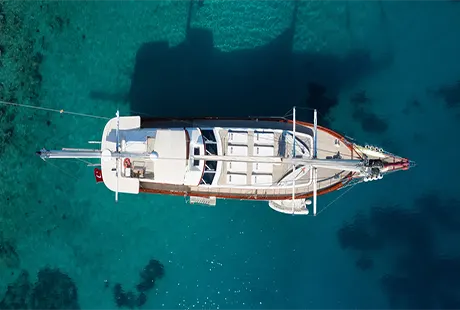 serenity 86 gulet yacht drone top view