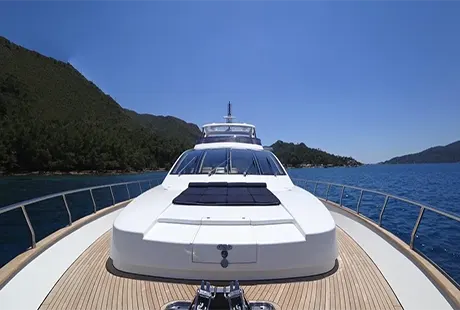 sinemira motor yacht front deck view 